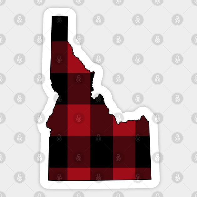 Idaho in Red Plaid Sticker by somekindofguru